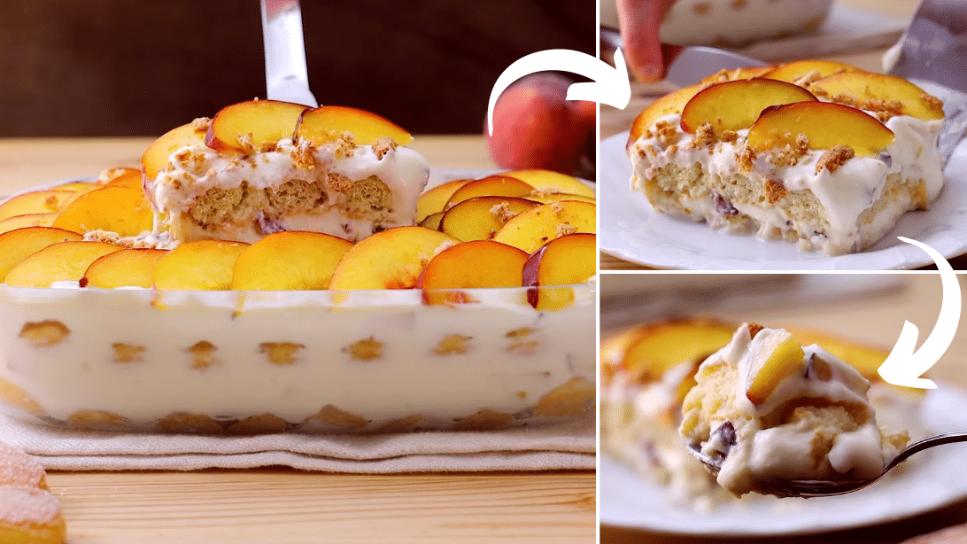 Super Creamy Peach Tiramisu Recipe | DIY Joy Projects and Crafts Ideas