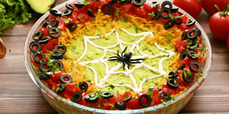 20-Minute Spider Web Taco Dip Recipe | DIY Joy Projects and Crafts Ideas