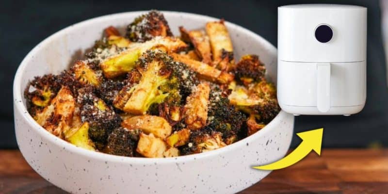 Charred Air Fryer Parmesan Crusted Broccoli | DIY Joy Projects and Crafts Ideas