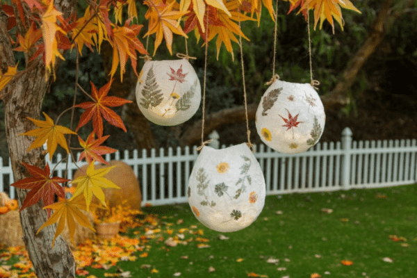 Easy DIY Hanging Foliage Lanterns