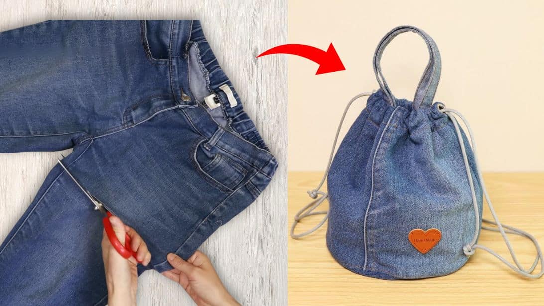 How to Make a Drawstring Bag From Old Jeans