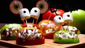 Scary Apple Marshmallow Teeth