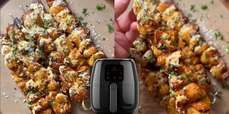 Air Fryer Spicy Garlic Parmesan Chicken Skewers | DIY Joy Projects and Crafts Ideas