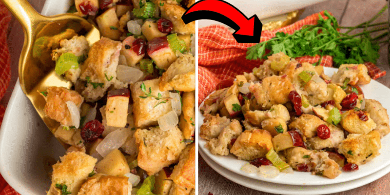 Easy Apple Cranberry Stuffing Recipe | DIY Joy Projects and Crafts Ideas