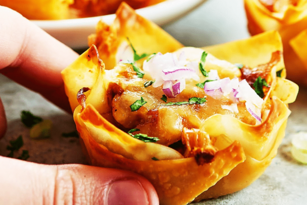 Easy Chicken Wonton Cups Recipe
