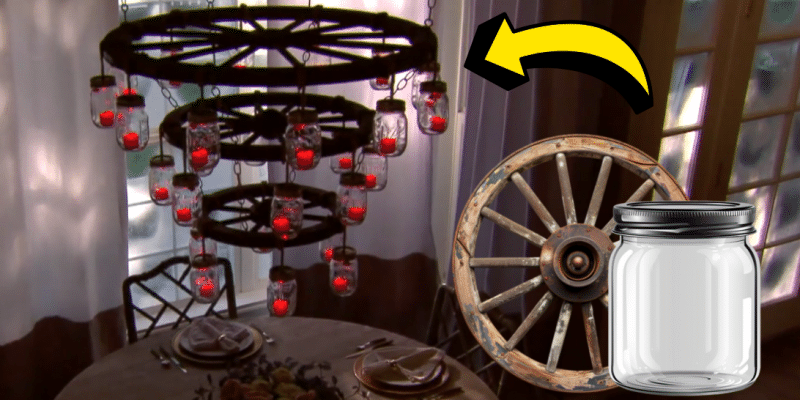 Easy DIY Wagon Wheel Chandelier | DIY Joy Projects and Crafts Ideas