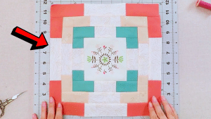 Iris Quilt Block w/ a Fussy Cut Center