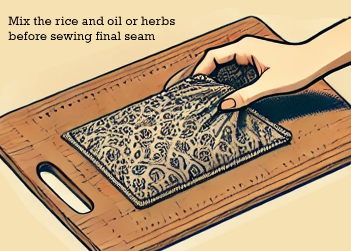 Steps for Making a Rice Heat Pack