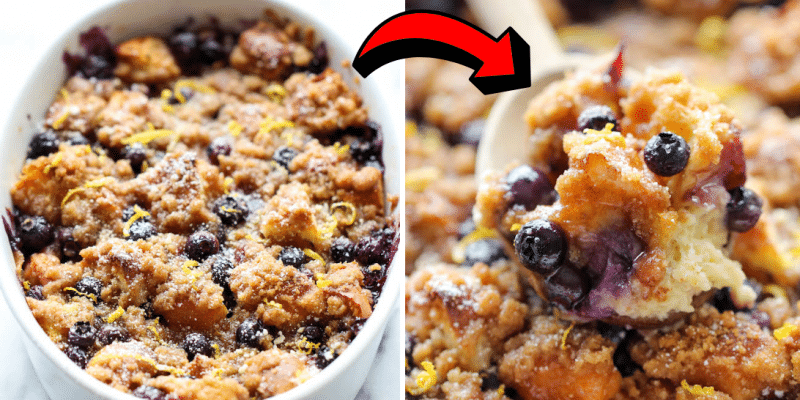 Easy Baked Blueberry Lemon French Toast | DIY Joy Projects and Crafts Ideas