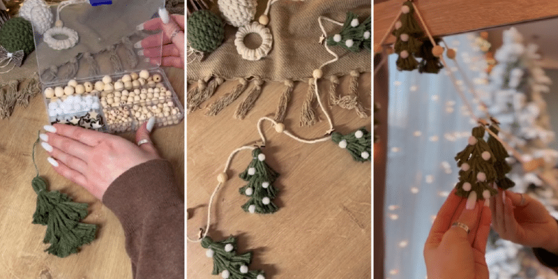 Easy DIY Christmas Tree Yarn Garland | DIY Joy Projects and Crafts Ideas