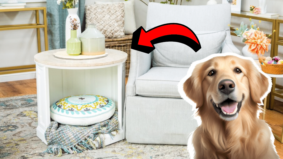 Easy DIY Upcycled Table/Dog Bed