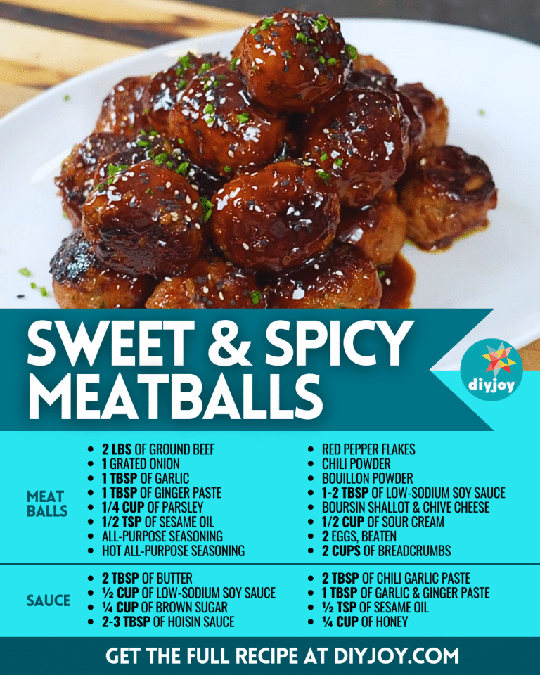 Easy Sweet & Spicy Meatballs Recipe - DIY Joy