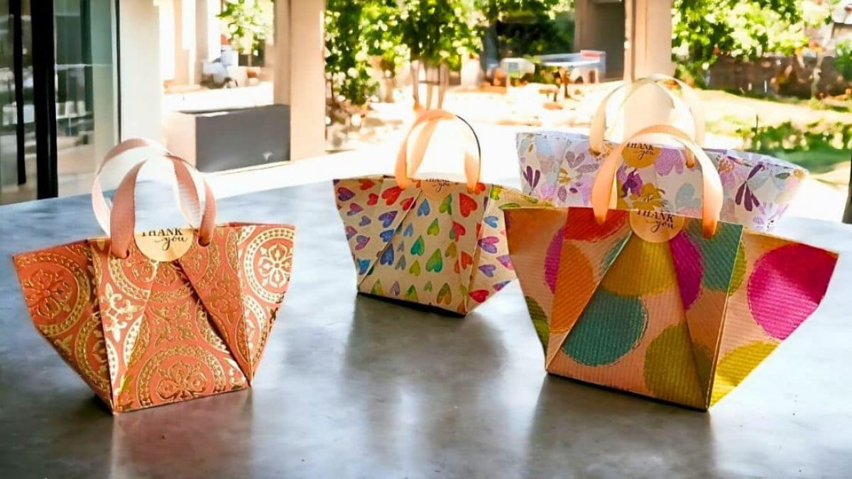 GG柄 ショルダーバック swag ORIGAMI着用 Origami Bag Geo Pattern Black/Purple/Mustard/Grey - Goldyfish Handbags