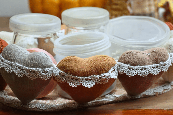 Easy DIY Fabric Hearts Storage Basket