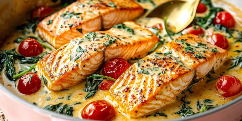 Healthy and Creamy One-Pan Salmon Recipe | DIY Joy Projects and Crafts Ideas