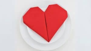 How to Fold a Napkin into a Heart