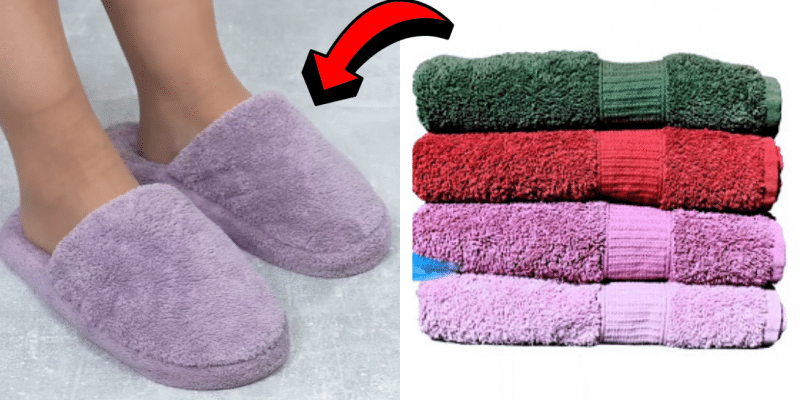 How to Turn Old Towels Into Slippers | DIY Joy Projects and Crafts Ideas