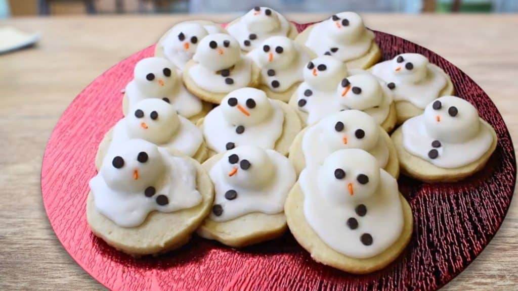 Melted Snowmen Shortbread Cookies