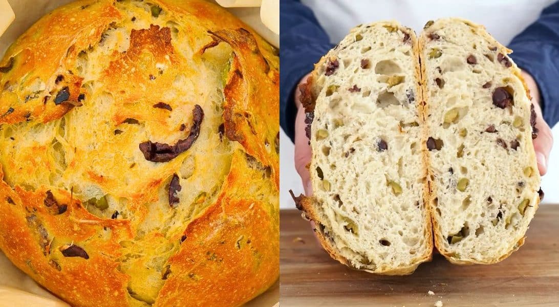 No Knead Olive Bread Recipe