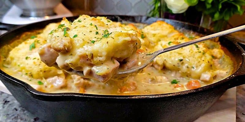 One Pot Creamy Chicken and Biscuits Bake | DIY Joy Projects and Crafts Ideas