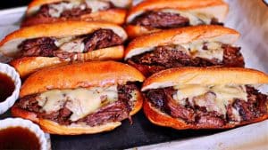 Slow Cooker Beef Pot Roast French Dip Sandwiches