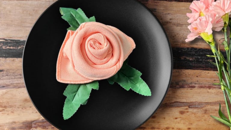 How To Fold A Cloth Napkin Into A Rose Diy Joy