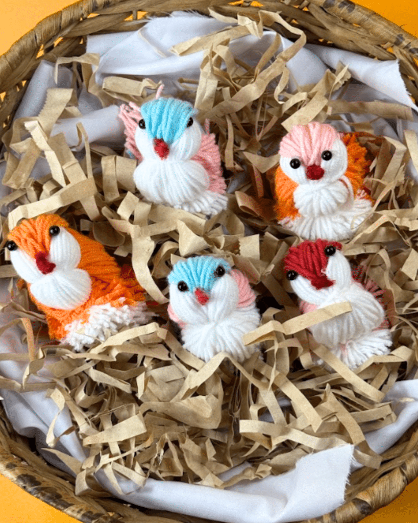 Easter Yarn Birds on a Nest