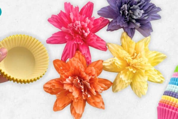 DIY Paper Flowers With Cupcake Liners