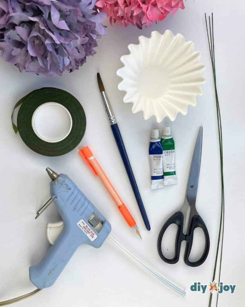 DIY hydrangea coffee filter flower