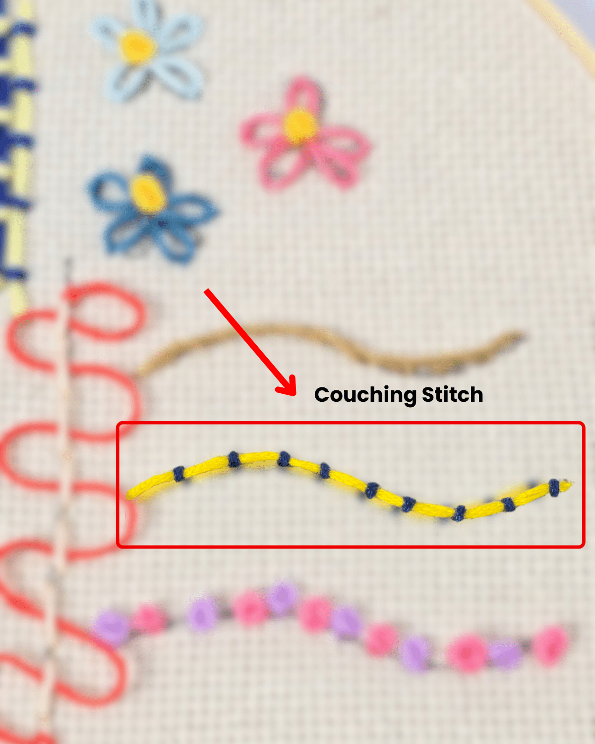Easy Couching Stitch Tutorial for Beginners