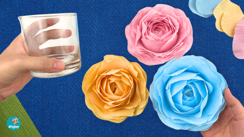 How to Make Paper Roses With a Glass