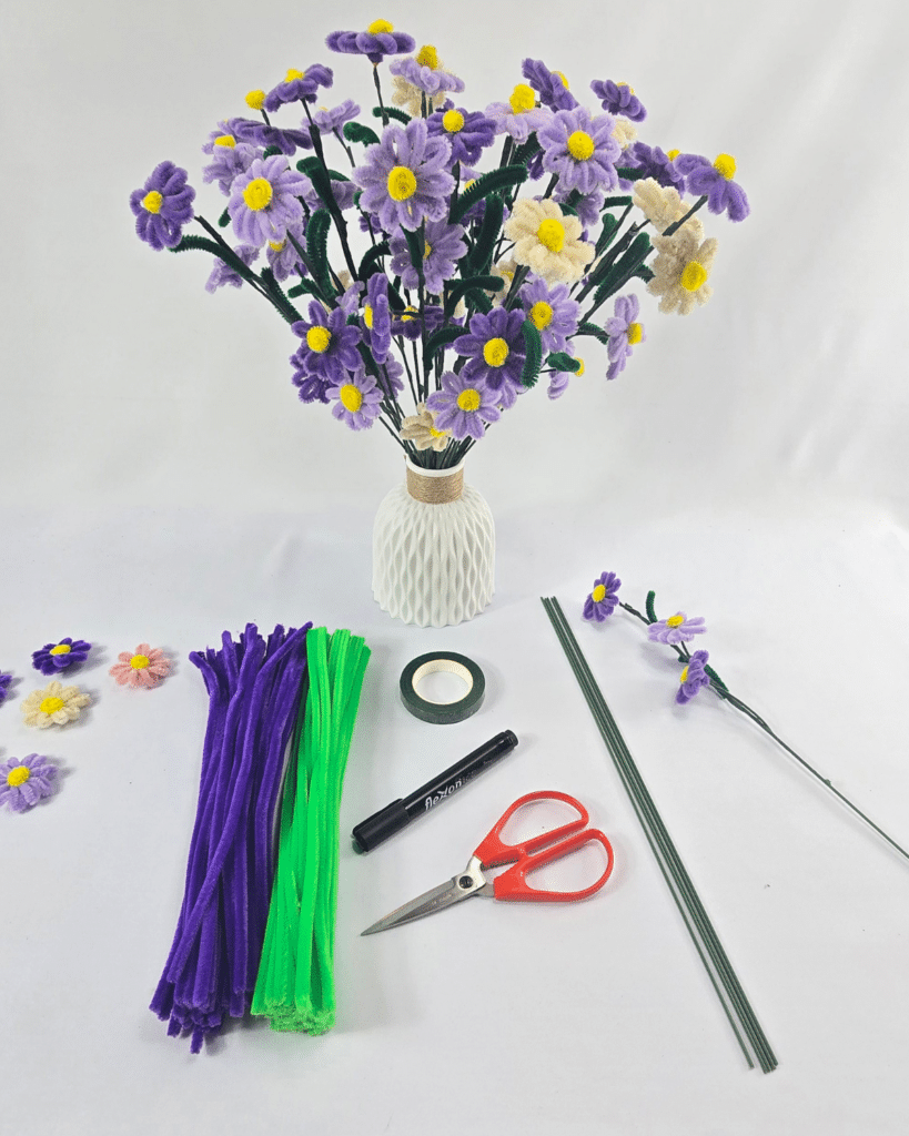 Materials for Pipe Cleaner Daisies