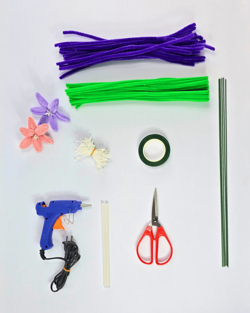 Materials for Pipe Cleaner Lilies