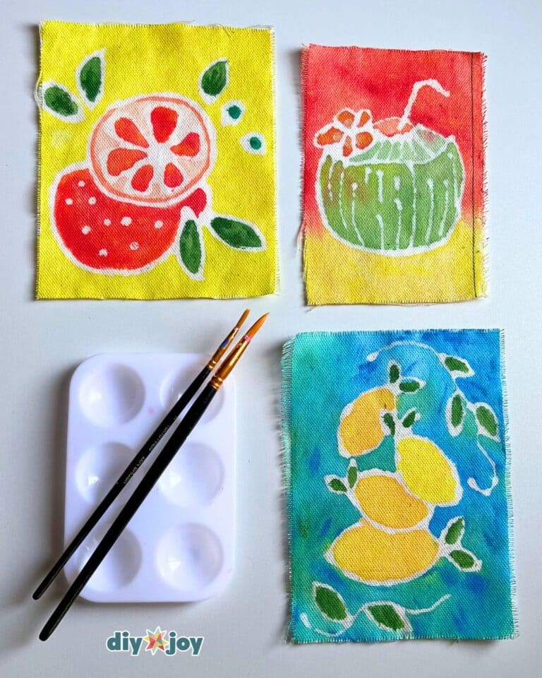 Batik Fabric Painting With Acrylic and Glue | Easy Painting Ideas for ...