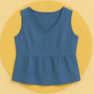 Handmade clothing items including dresses, tops, and skirts sewn with beginner-friendly patterns.