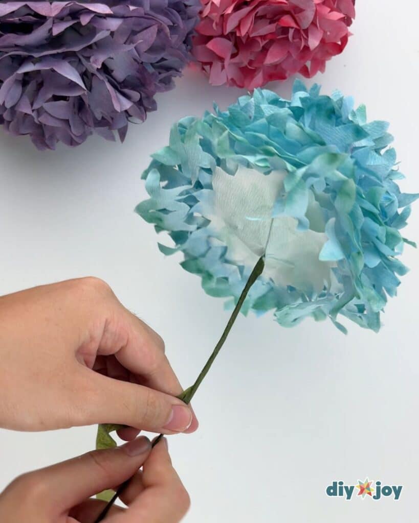 coffee filter flowers with watercolor and water