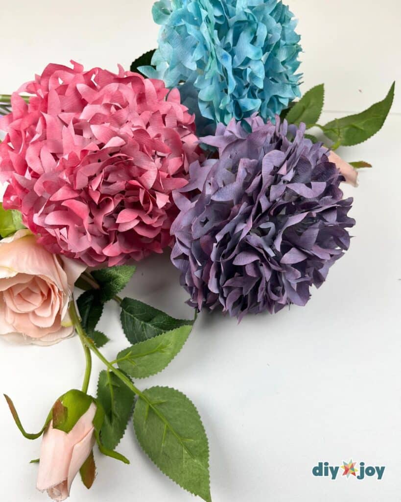 hydrangea coffee filter flower bouquet