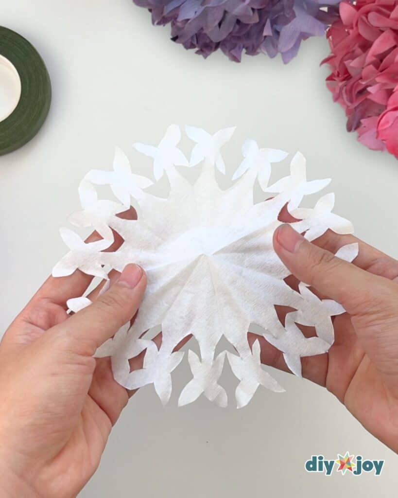 hydrangea coffee filter flower craft