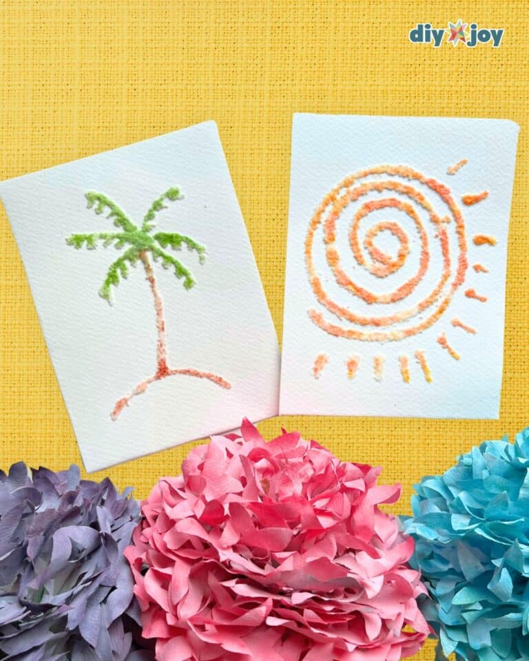 Salt Paint Example Easy Painting Idea With Salt and Glue - DIY Joy
