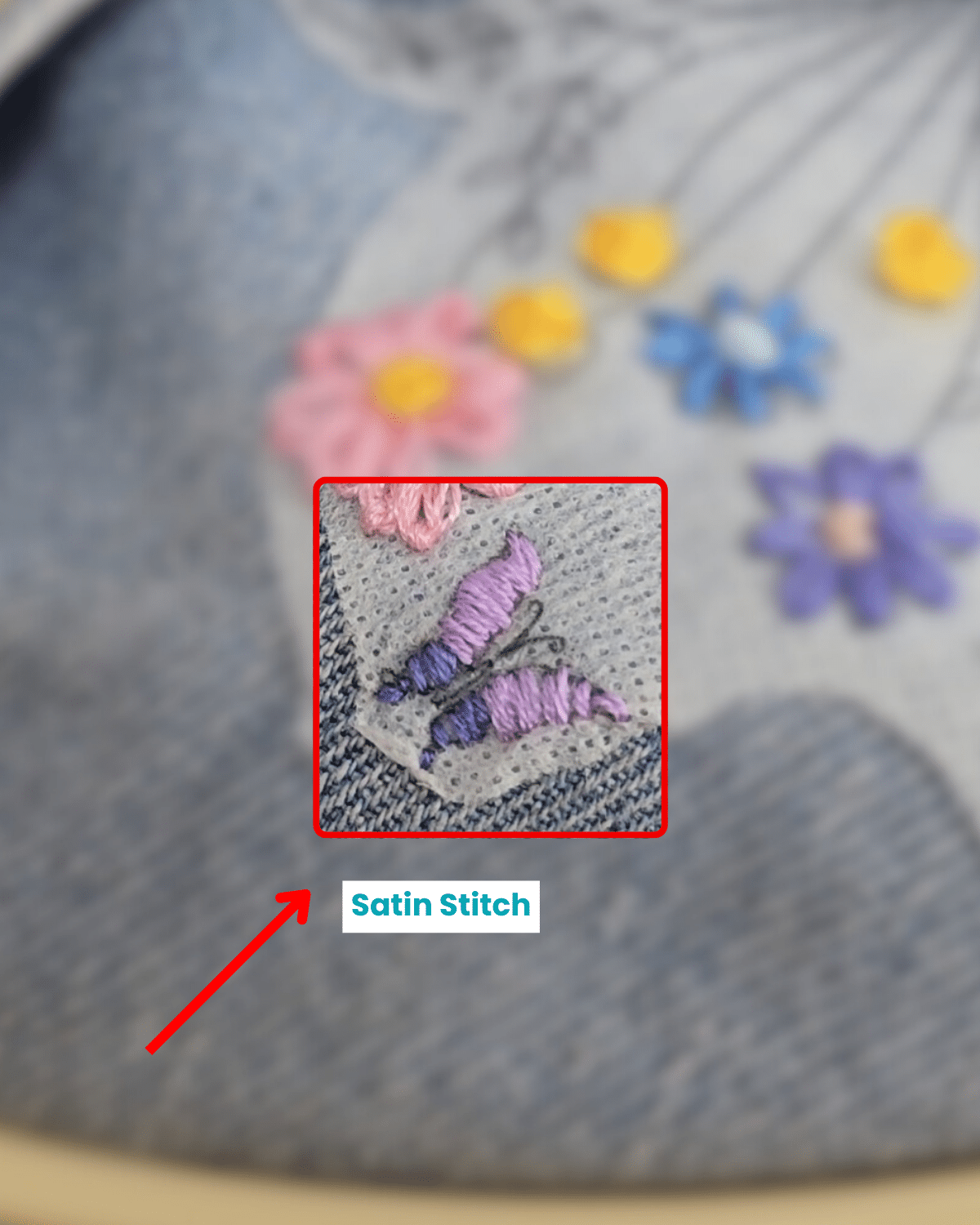 DIY Flower Embroidered Jeans