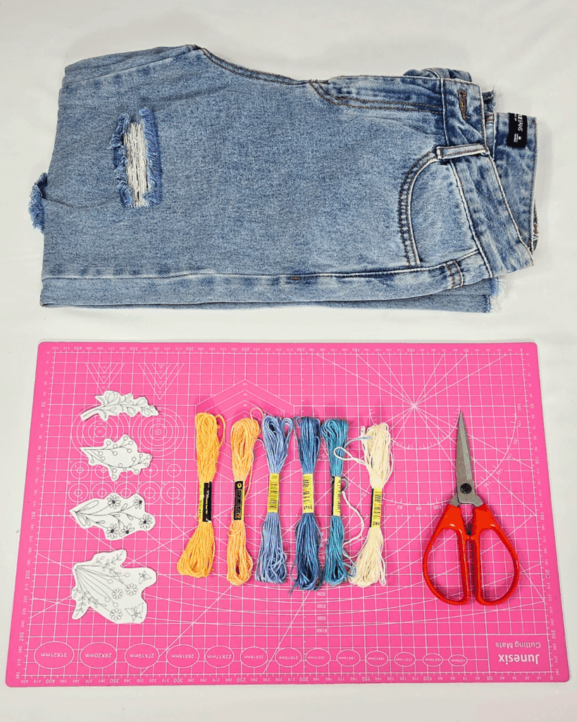 Materials for Flower Embroidered Pants