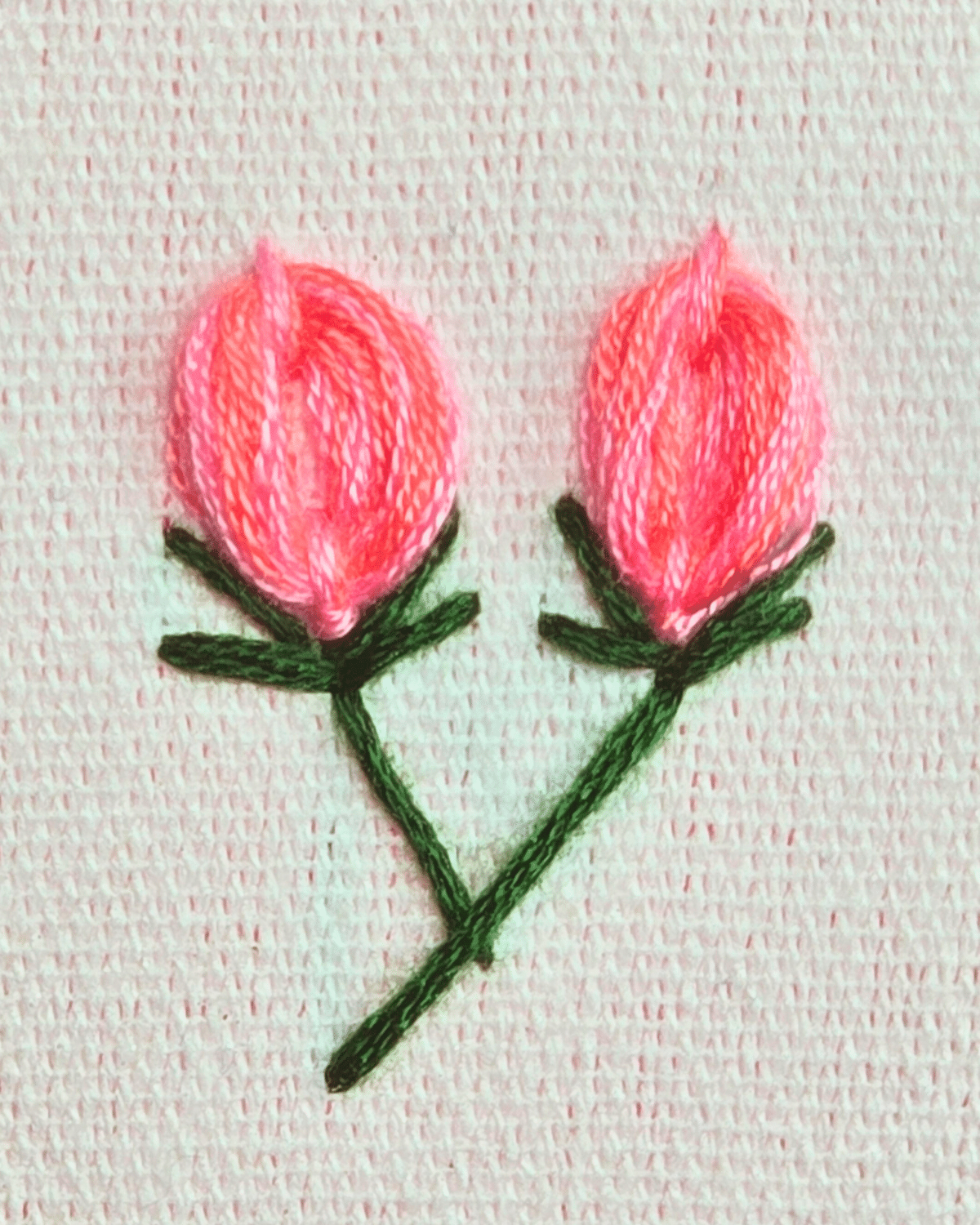 Simple Tulips Embroidery Stitch for Beginners