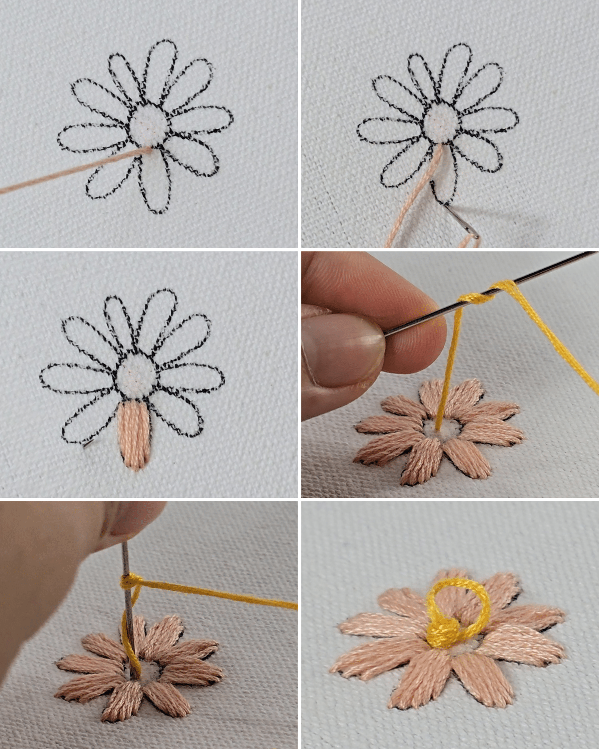 4 Simple Flower Embroidery Stitches DIY Joy