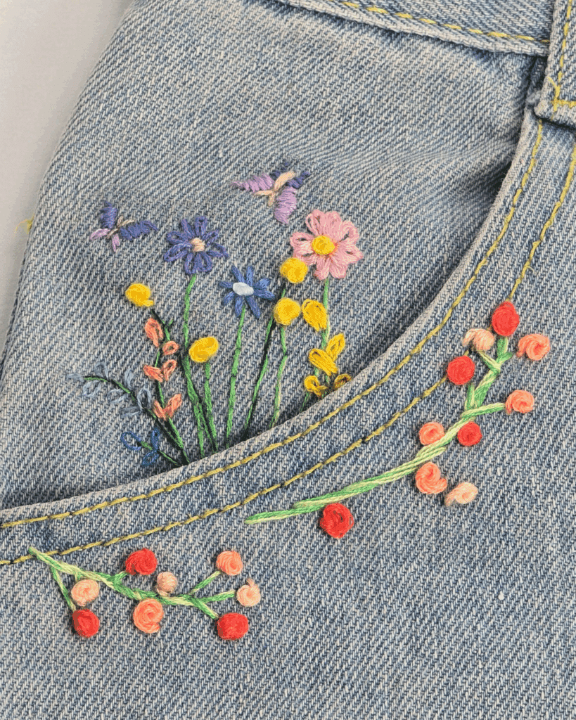 Step-by-Step Flower Embroidered Tutorial