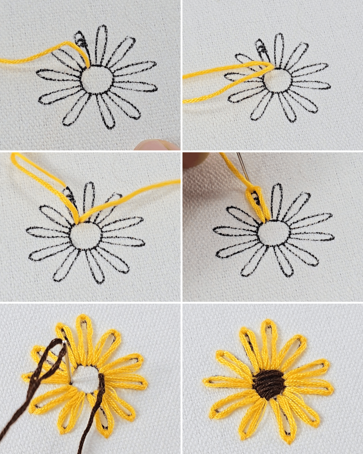 Step-by-Step Sunflower Embroidery