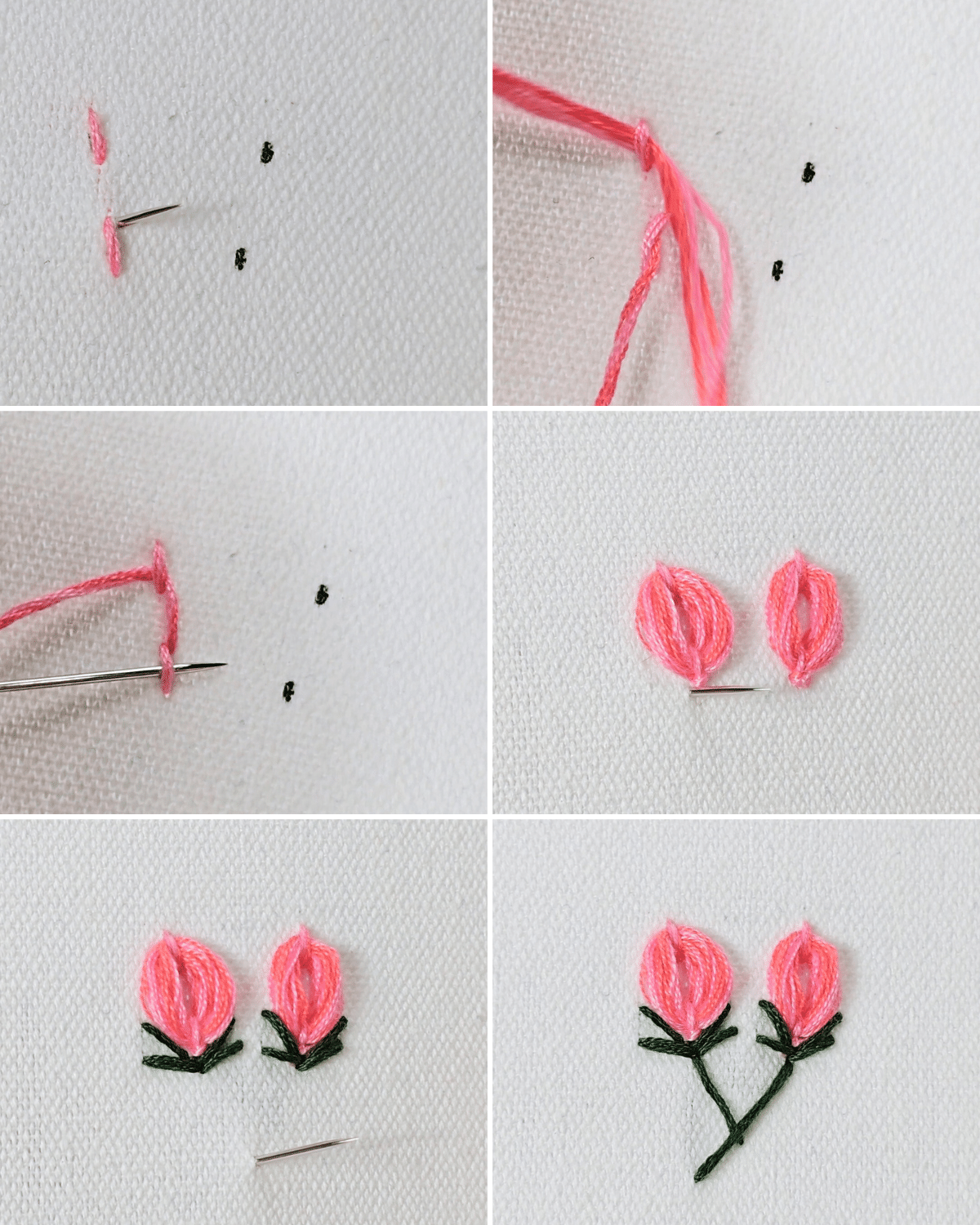 Step-by-Step Tulips Embroidery