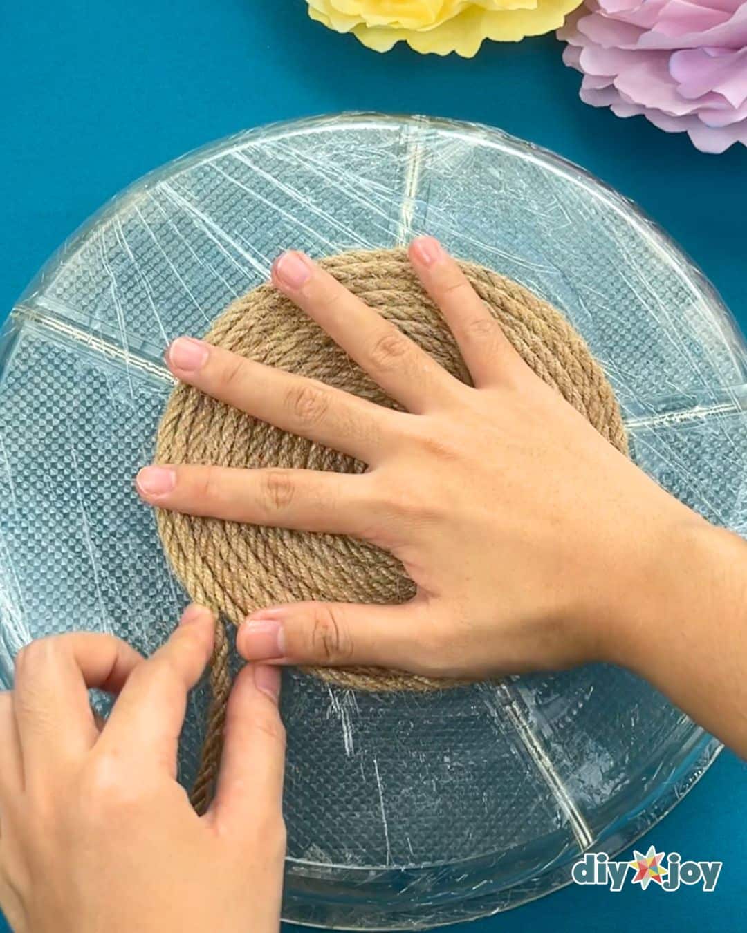 dollar store jute rope tray