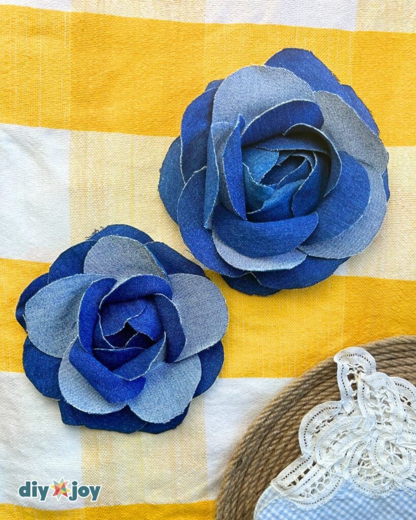 Flowers made out of denim