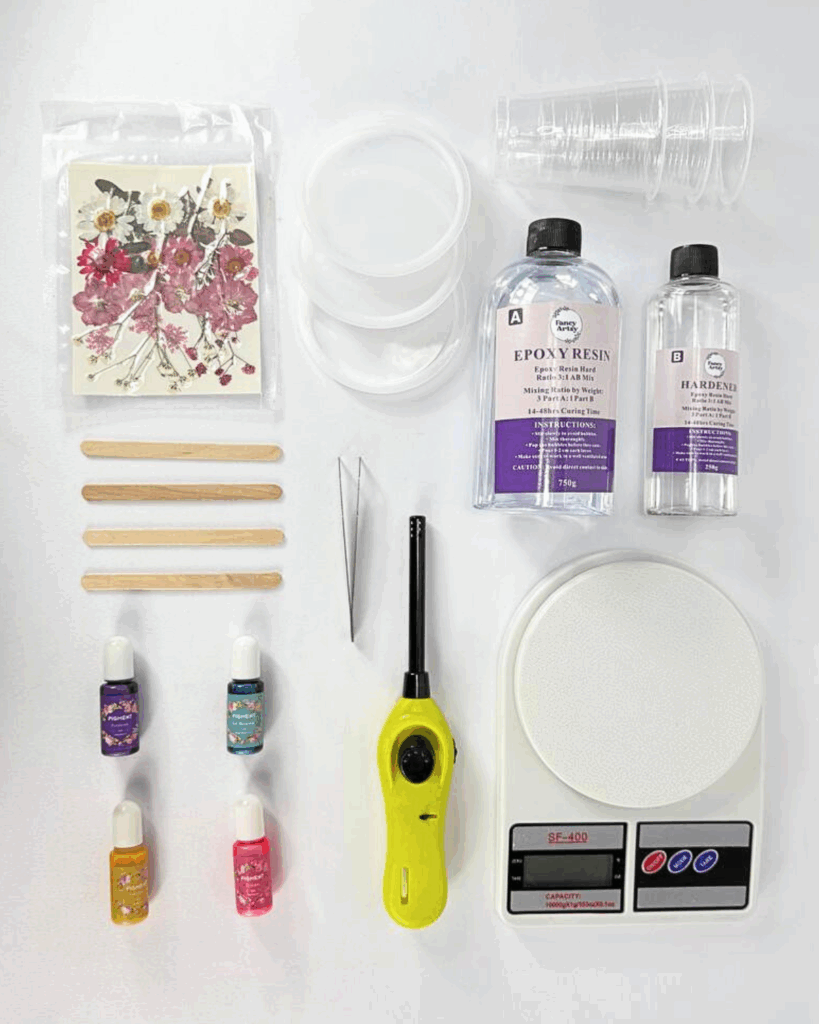 Materials for Dried Flower Resin Coaster