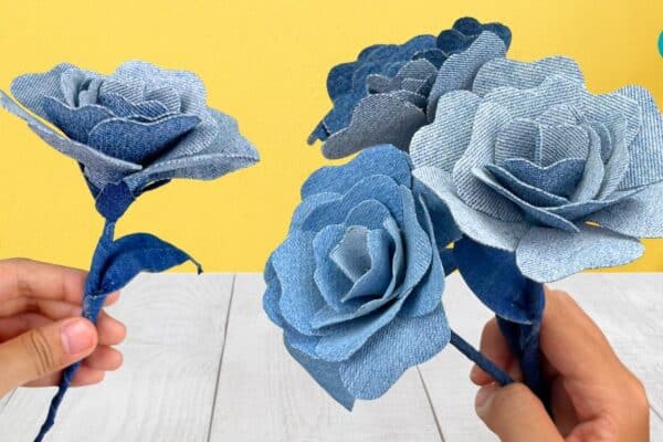 denim rose from old jeans cover